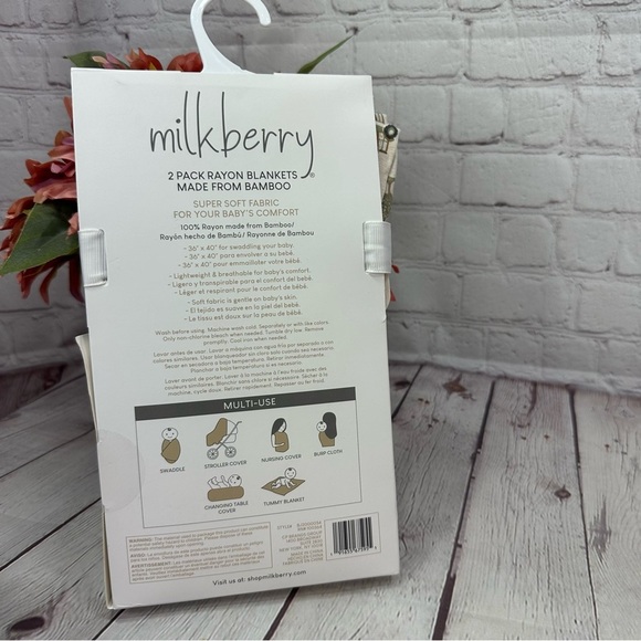 NWT Milkberry bamboo rayon Baby Blanket Set farm theme tractor country - Picture 2 of 5